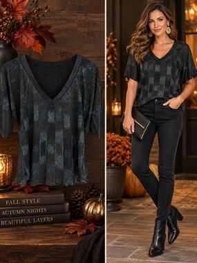 BKE shimmery Metallic top Crafted in Canada Size M Y2K 90's Goth Holiday Party